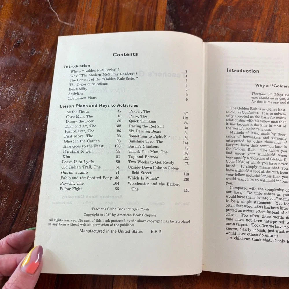 Vintage Open Roads Teachers Edition‎ Golden Rule Series American Book Company